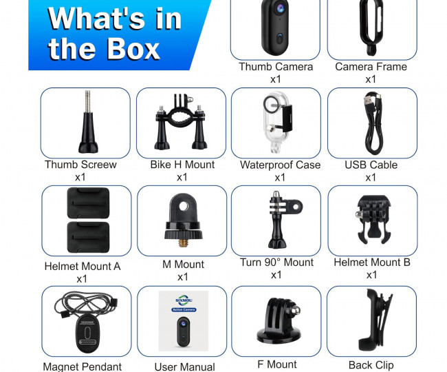 Экшн-камера i3 4K Thumb